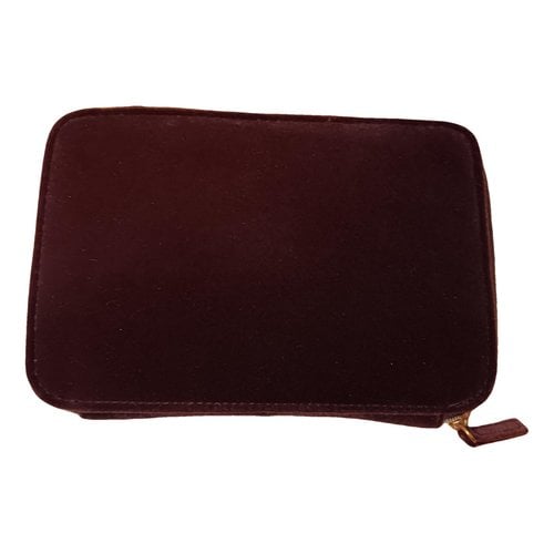 Pre-owned Dolce & Gabbana Velvet Clutch Bag In Brown