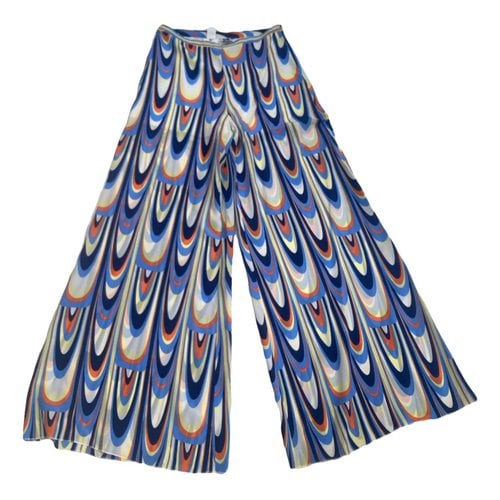 Pre-owned M Missoni Silk Large Pants In Multicolour