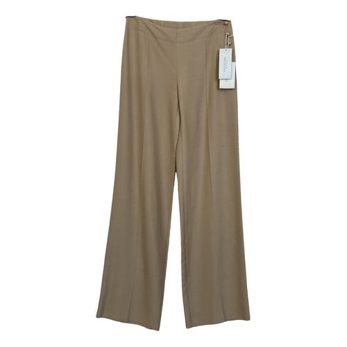 Pre-owned Valentino Silk Straight Pants In Camel