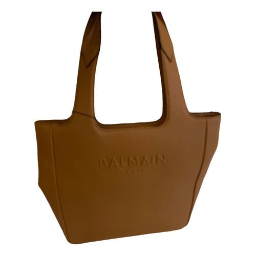 Pre-owned Balmain Leather Handbag In Brown