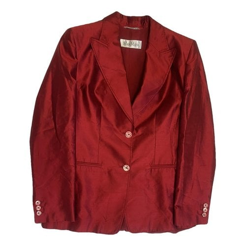 Pre-owned Max Mara Atelier Silk Short Vest In Burgundy