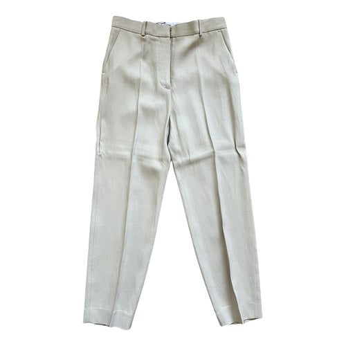 Pre-owned Totême Slim Pants In Ecru