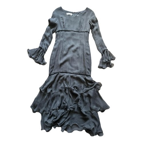 Pre-owned Dolce & Gabbana Silk Maxi Dress In Black