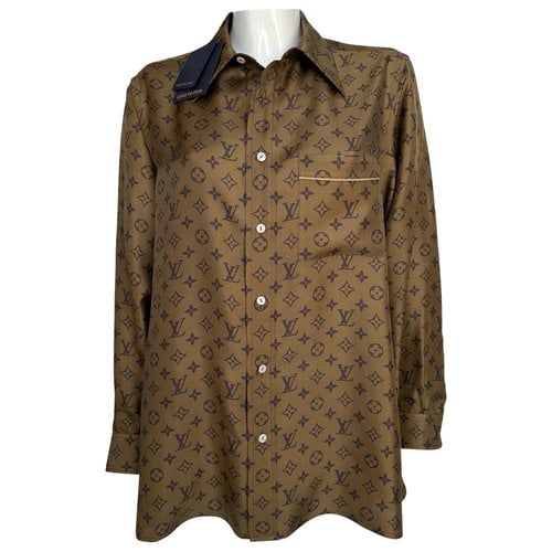 Pre-owned Louis Vuitton Silk Shirt In Khaki