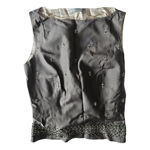 Pre-owned Prada Wool Blouse In Anthracite