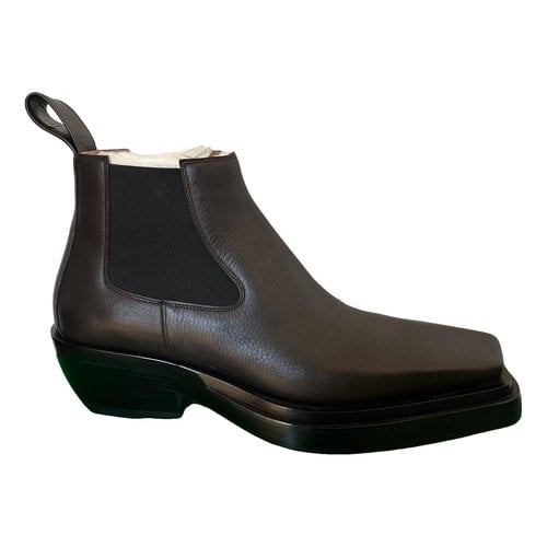 Pre-owned Bottega Veneta Lean Leather Boots In Brown