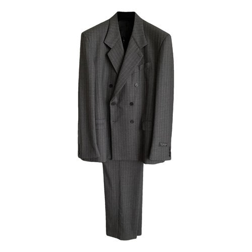 Pre-owned Balenciaga Wool Suit In Grey