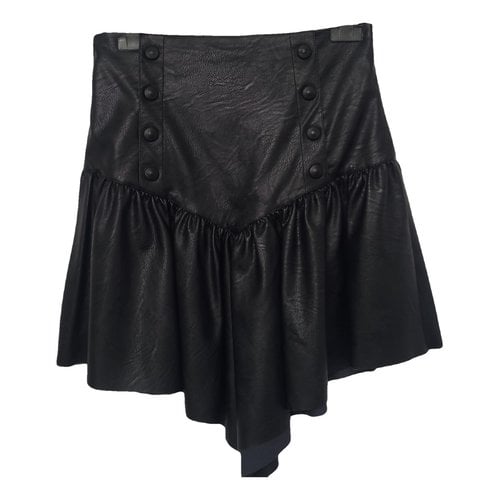 Pre-owned Aniye By Leather Mini Skirt In Black