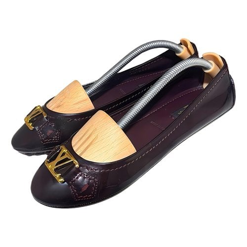 Pre-owned Louis Vuitton Dreamy Rose Patent Leather Ballet Flats In Brown