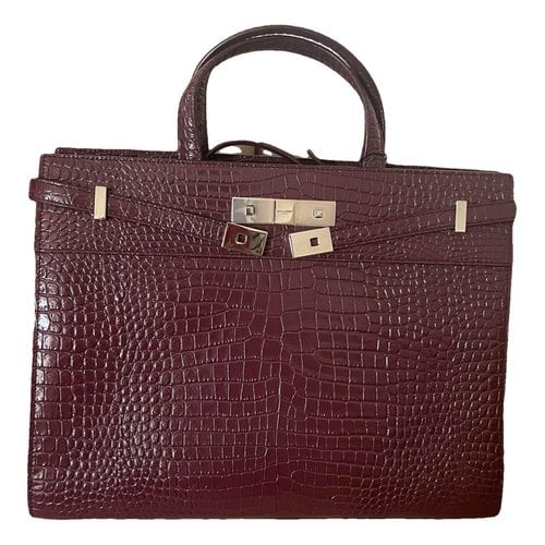 Pre-owned Saint Laurent Manhattan Leather Handbag In Burgundy