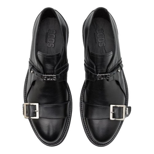 Pre-owned Gcds Leather Lace Ups In Black