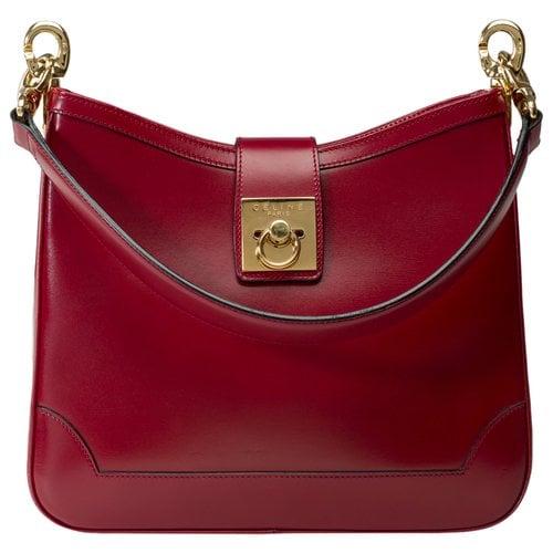 Pre-owned Celine Leather Handbag In Burgundy