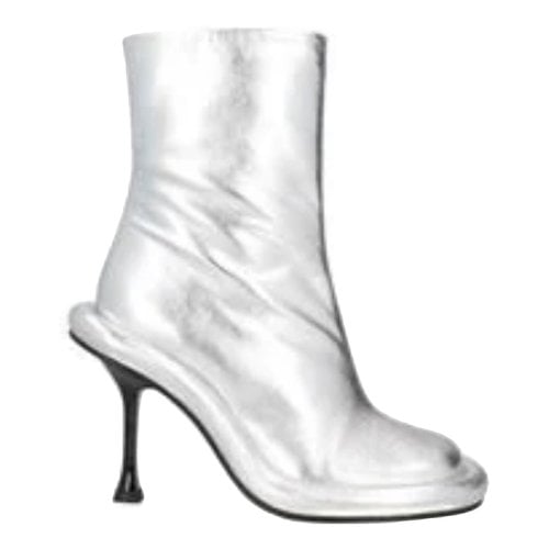 Pre-owned Jw Anderson Leather Boots In Silver