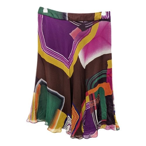 Pre-owned Christian Lacroix Silk Mid-length Skirt In Multicolour