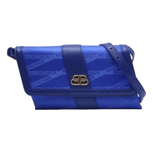 Pre-owned Balenciaga Shift Leather Crossbody Bag In Blue