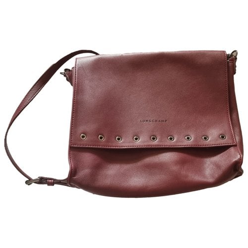 Pre-owned Longchamp Leather Crossbody Bag In Burgundy