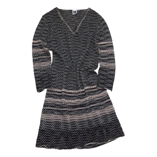 Pre-owned M Missoni Wool Mid-length Dress In Anthracite