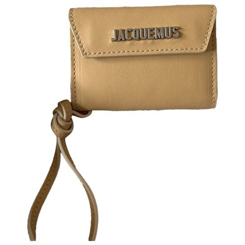 Pre-owned Jacquemus Le Porte Ceinture Leather Wallet In Beige