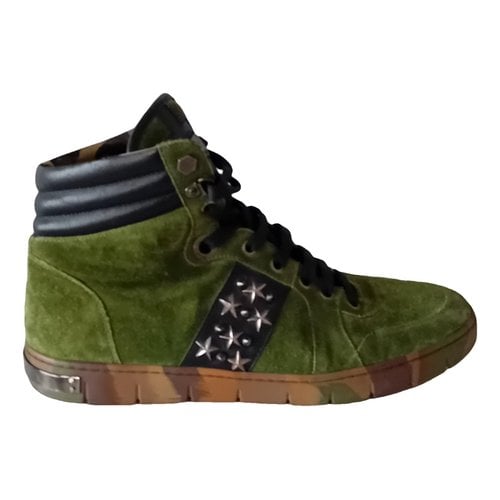 Pre-owned Philipp Plein High Trainers In Green