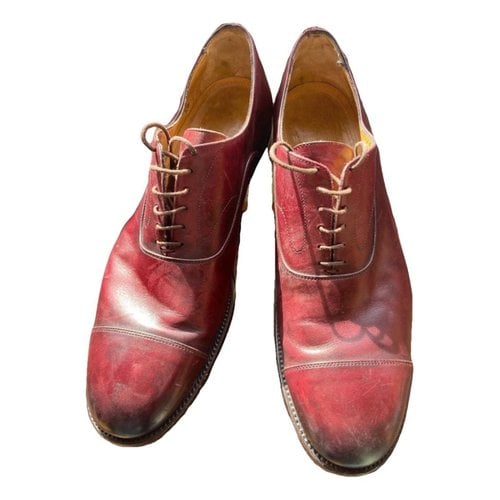Pre-owned Alberto Fasciani Leather Lace Ups In Burgundy