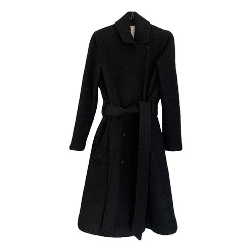 Pre-owned Samsoe & Samsoe Wool Coat In Black