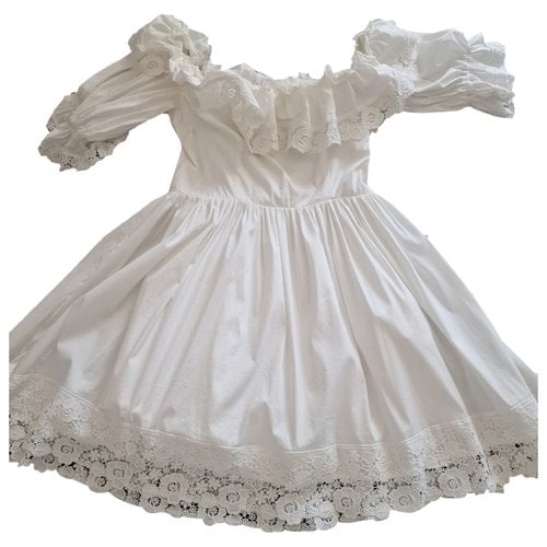 Pre-owned Flavio Castellani Mini Dress In White