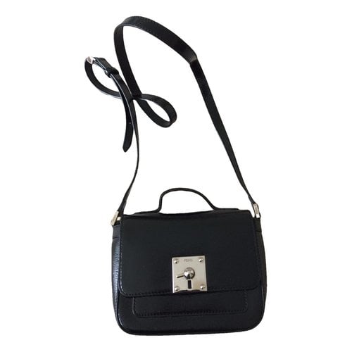 Pre-owned Fendi Patent Leather Handbag In Black