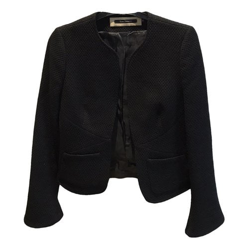 Pre-owned Tara Jarmon Wool Short Vest In Black