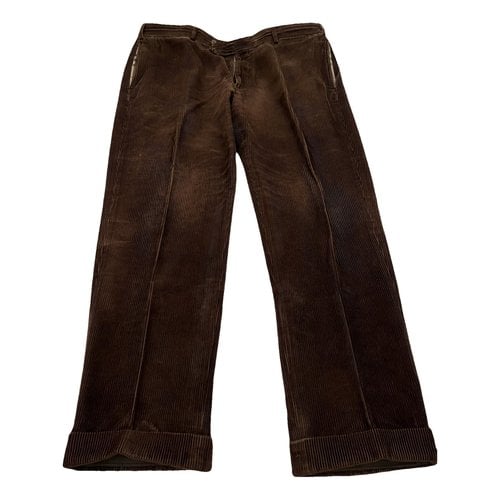 Pre-owned Burberry Velvet Trousers In Brown