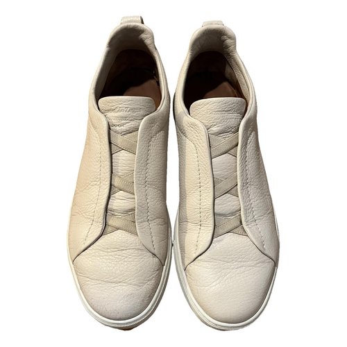 Pre-owned Ermenegildo Zegna Leather Low Trainers In White