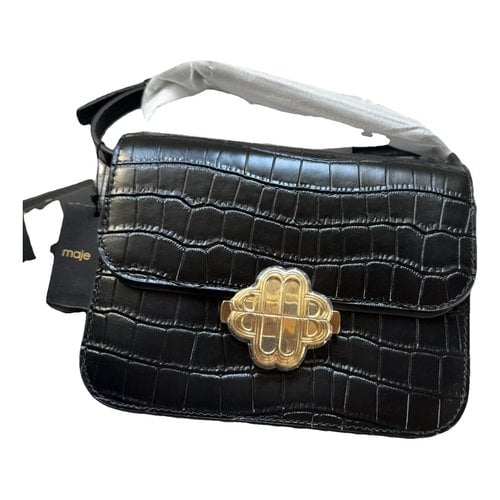 Pre-owned Maje Leather Handbag In Black