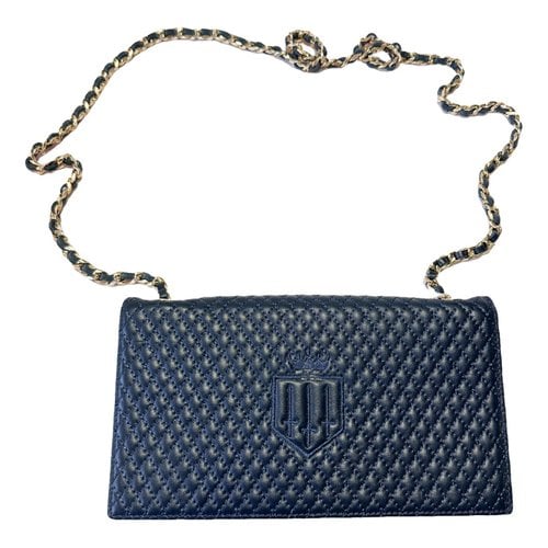 Pre-owned Fairfax & Favor Leather Clutch Bag In Navy