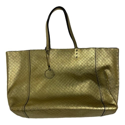 Pre-owned Bottega Veneta Fourre-tout Leather Handbag In Gold