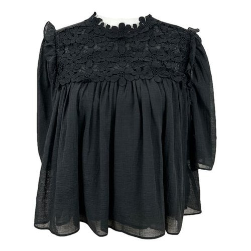Pre-owned 7 For All Mankind Blouse In Black