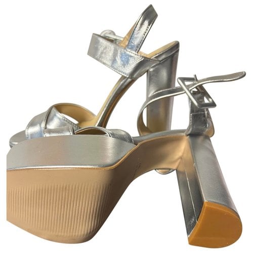 Pre-owned Islo Leather Sandals In Silver