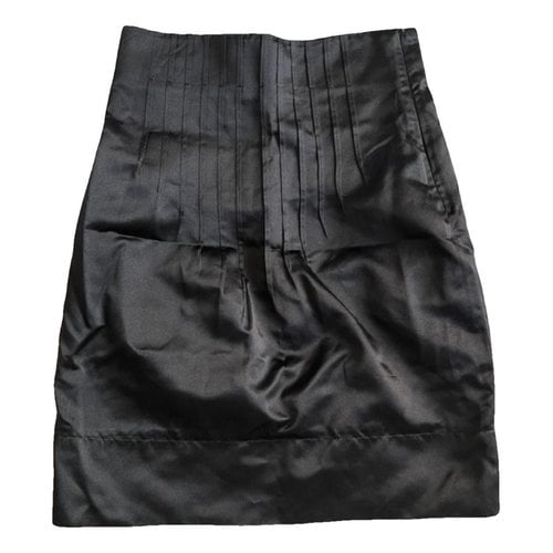 Pre-owned Miu Miu Silk Mid-length Skirt In Black