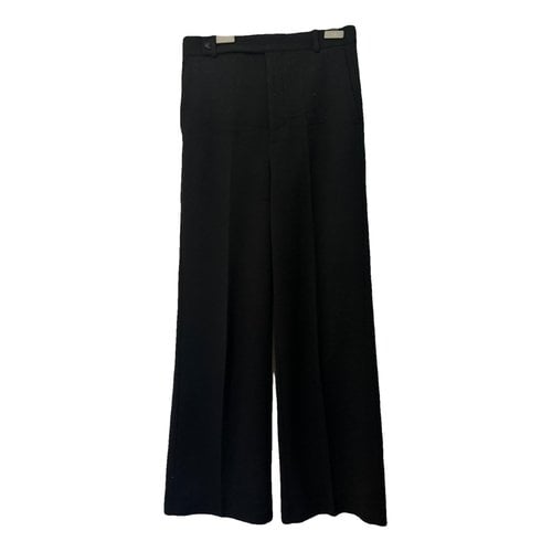 Pre-owned Celine Wool Trousers In Black