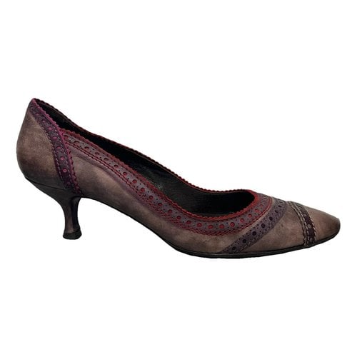 Pre-owned Maliparmi Leather Heels In Burgundy
