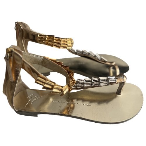 Pre-owned Giuseppe Zanotti Patent Leather Sandal In Gold
