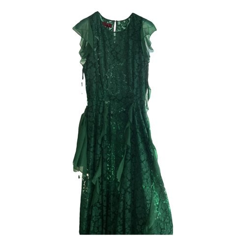 Pre-owned Carolina Herrera Silk Maxi Dress In Green