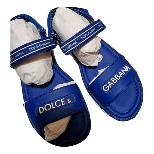 Pre-owned Dolce & Gabbana Leather Sandal In Blue