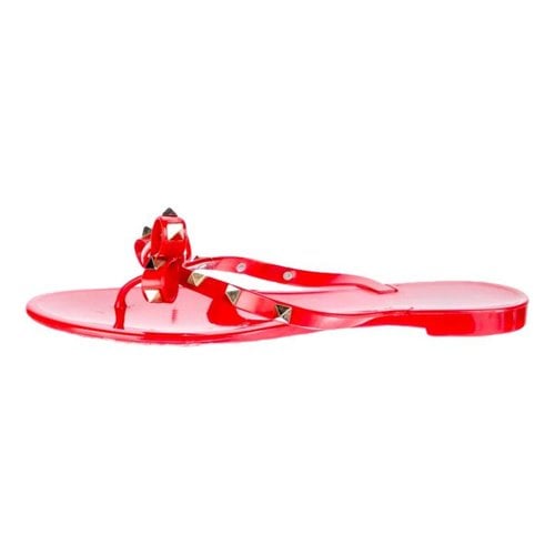 Pre-owned Valentino Garavani Rockstud Sandal In Red