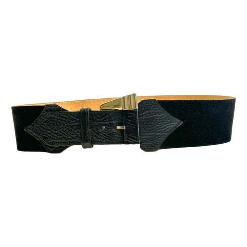 Pre-owned Ted Lapidus Leather Belt In Black