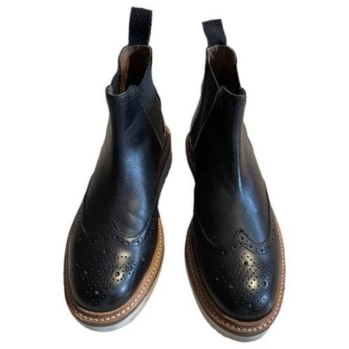 Pre-owned Grenson Leather Ankle Boots In Black
