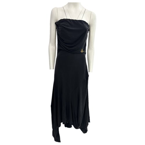 Pre-owned Vivienne Westwood Silk Maxi Dress In Black