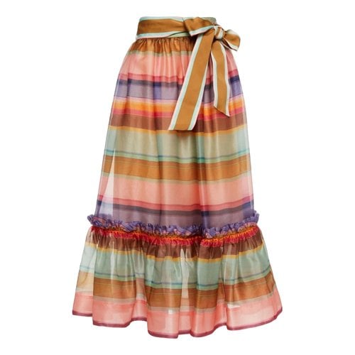 Pre-owned Zimmermann Silk Mid-length Skirt In Multicolour