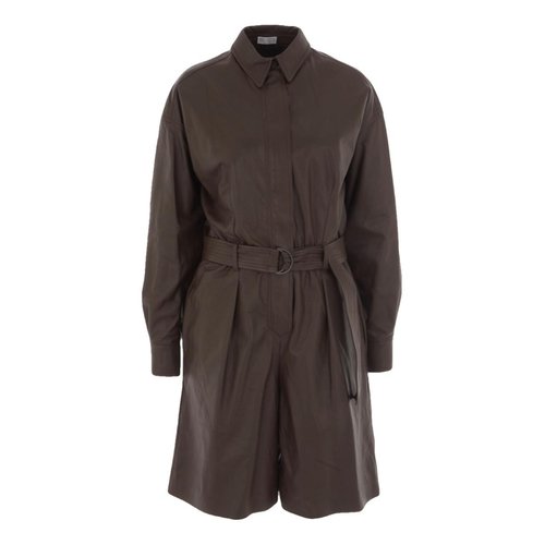 Pre-owned Brunello Cucinelli Leather Jumpsuit In Brown
