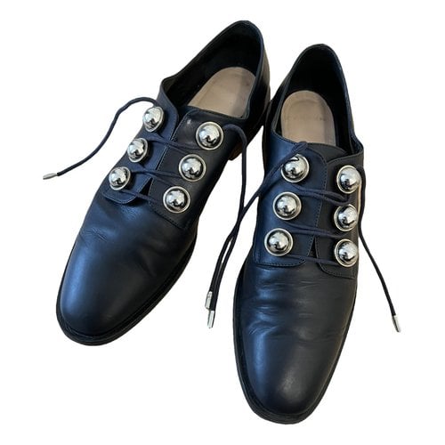 Pre-owned Carven Leather Lace Ups In Navy