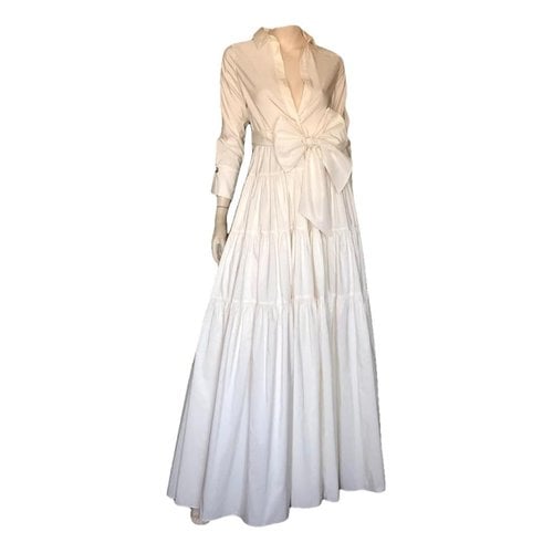 Pre-owned Carolina Herrera Maxi Dress In White