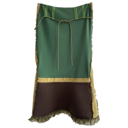 Pre-owned Miu Miu Mid-length Skirt In Green